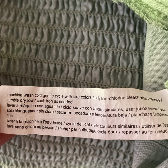 Eloquii Apple Green Puff Sleeve Smocked Back Cropped Blouse NWOT Size 20 SKU0060 - Picture 9 of 11